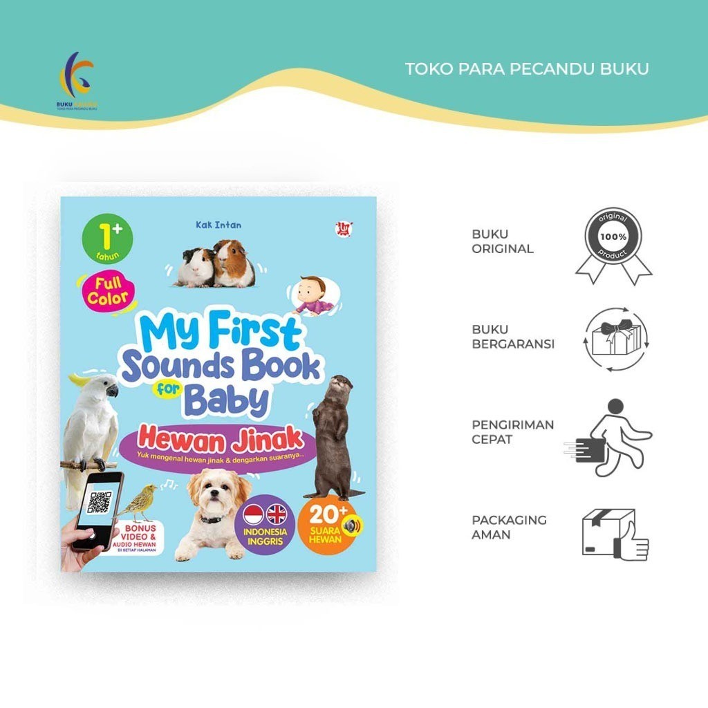 Promo Cilukbook Free 1 Merch - Buku Anak - My First Sounds Book For Baby – Hewan Jinak - Kak Intan -