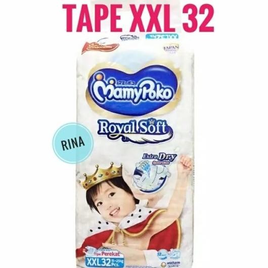 Mamypoko Royal Soft Tape Xxl 32 / Perekat Xxl32 Extra Dry Extra Soft