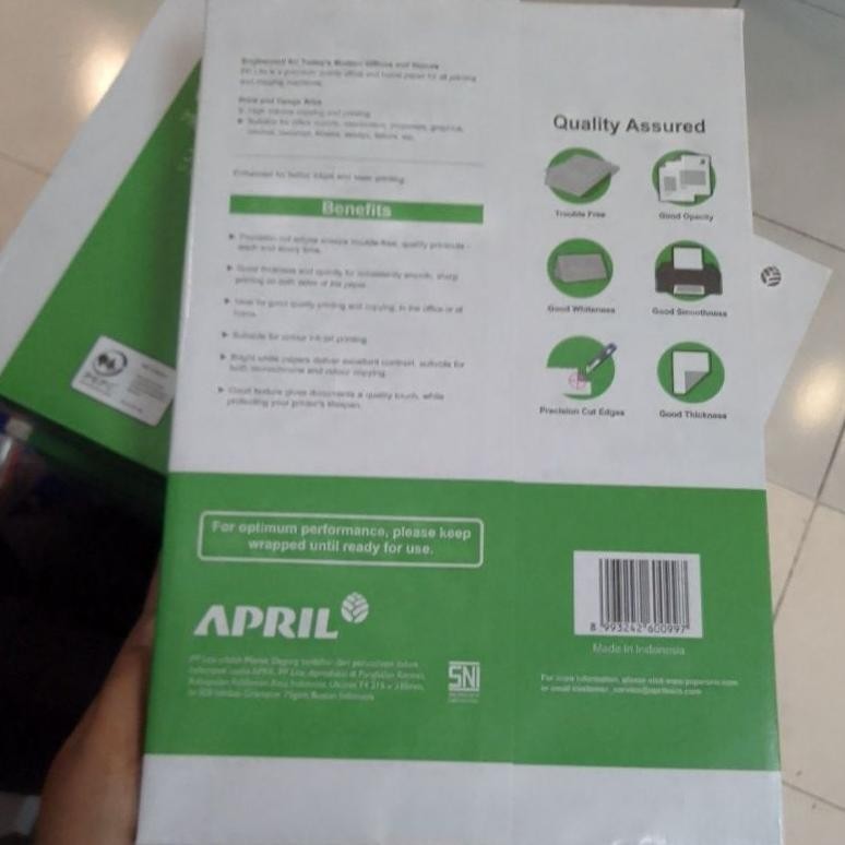 

TU26 KERTAS HVS / FOTOCOPY / PRINT F4 A4 75 Gram ( 1 RIM ) Terlaris