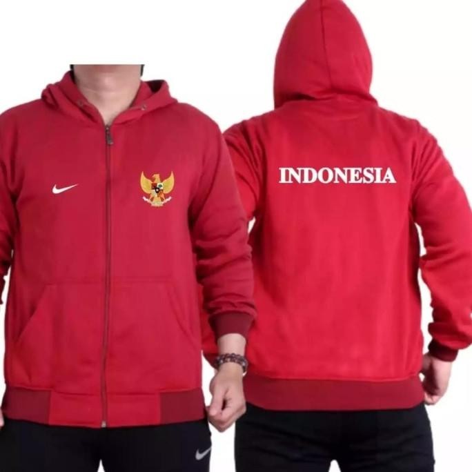 JAKET HOODIE TIMNAS INDONESIA PREMIUM/JAKET ZIPPER TIMNAS