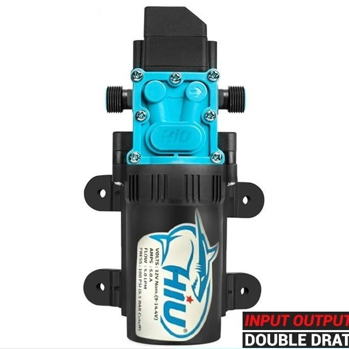 Pompa Dc 12 Volt Bertekanan Tinggi 5Lpm 100Psi Max 60W - Hiu Original