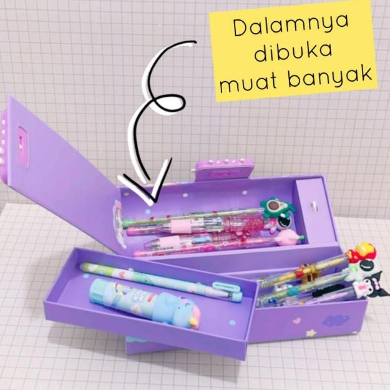 

ad-3 Kotak Pensil Karton Lengkung Pakai Kode Kunci/ Tempat Pensil/ Pencil Case - - AY12 Terlaris