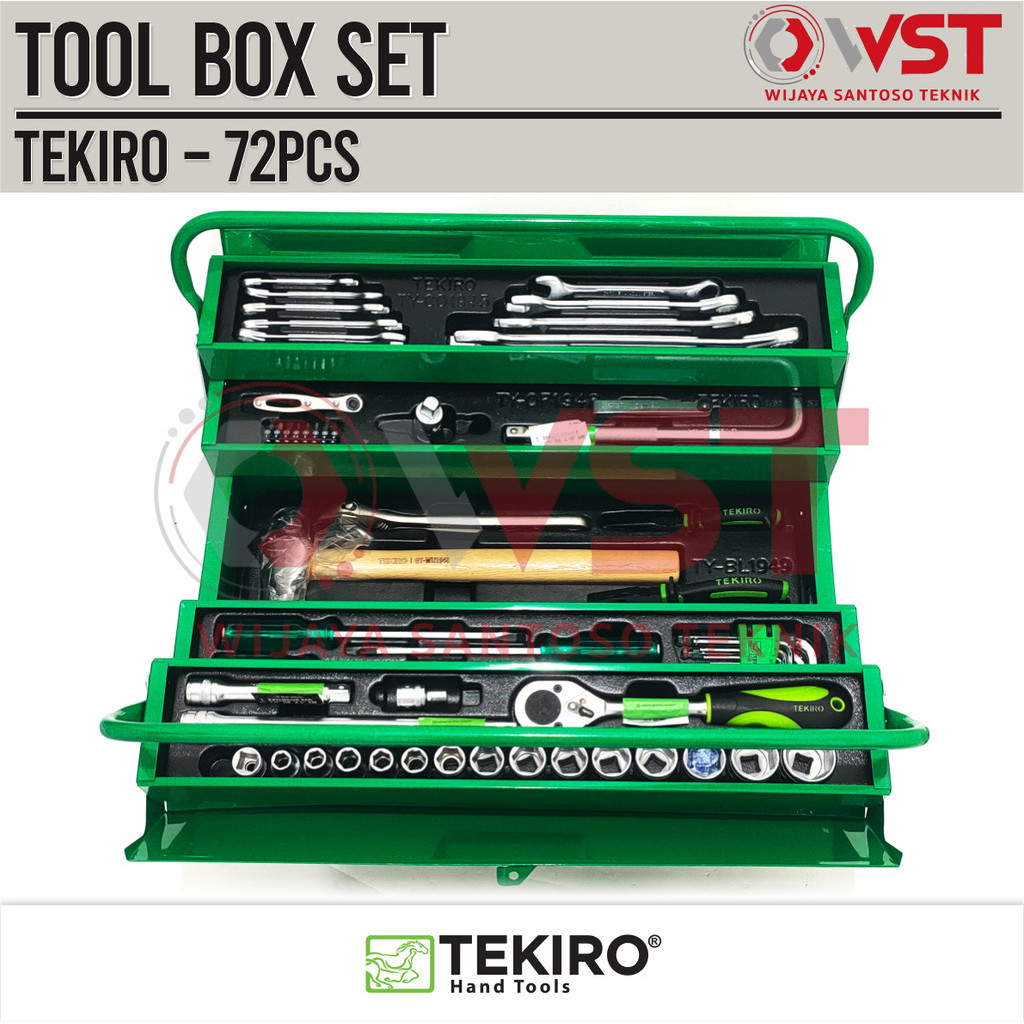 Tekiro Toolbox Set 72pcs / Mechanic Tools Set 72 pcs Tool Kit Set
