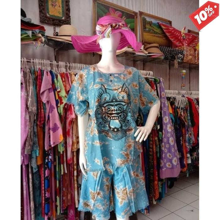 New Arrival Setelan Baju Barong Dewasa Khas Bali Setelan Baju Bali Pria Wanita Bahan Rayon Adem Teba