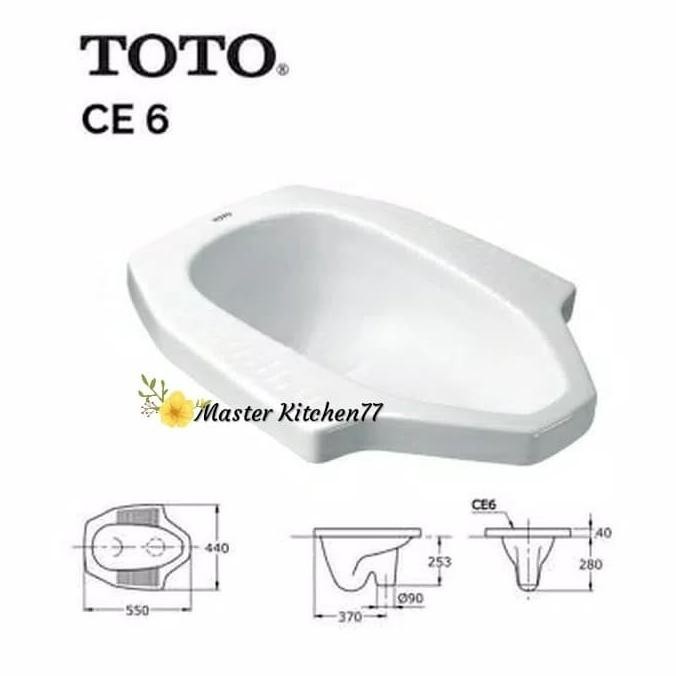 Closet / Kloset jongkok Toto CE 6 / Toto CE6 / Putih / Untuk lt.2