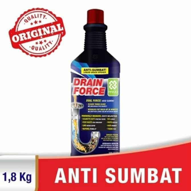 DRAIN FORCE 1800 /ANTI SUMBAT /OBAT WC MAMPET AMPUH/SALURAN MAMPET