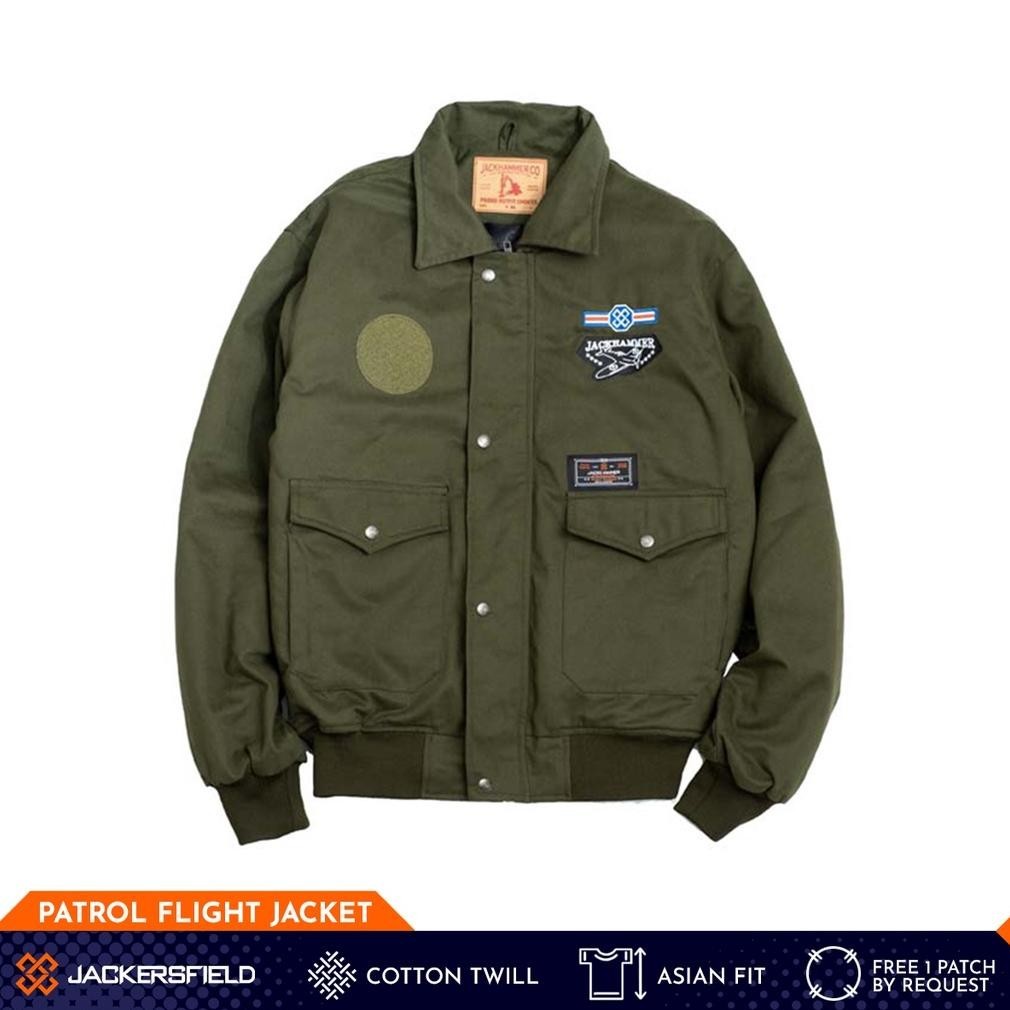Jaket Pria Keren Jackersfld Patrol Flight Jacket Juniper Bomber Pria Twill