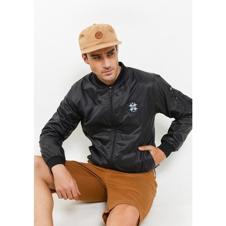 Jaket Pria Keren Shas Bomber Jacket Black S2G11Aa0