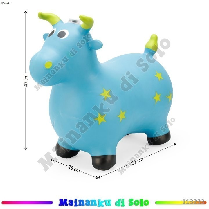 [Mainanku] Tunggangan Binatang Karet Musik Baterai Operation Lampu SAPI 228 Mainan Anak