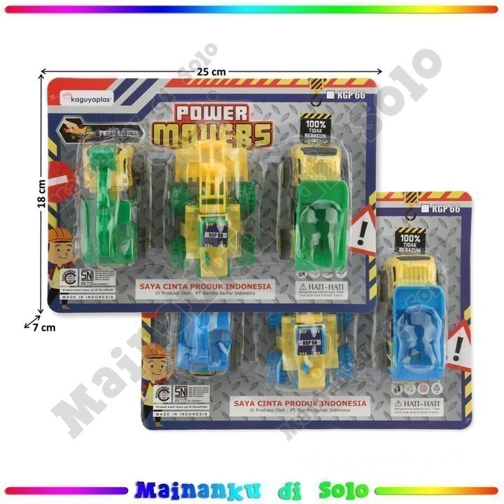 [Mainanku] Mainan Kendaraan Konstruksi Truk Konstruksi Set 3 Pcs Power Movers