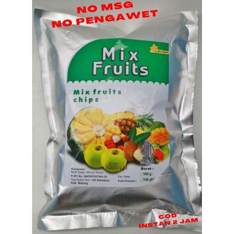 

aw-96 CAMILAN KERIPIK BUAH OVEN MIX LEVINA FRUITS MIX CHIPS NANGKA APEL SALAK NANAS MANGGA SNACK ENAK MURAH 150 GRAM Termurah