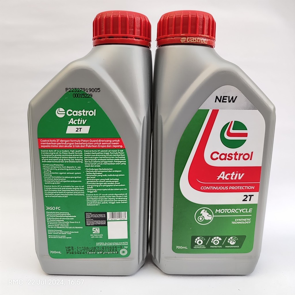 Oli castrol 2T..Oli samping Castrol 0.7L 1 dus Isi 12