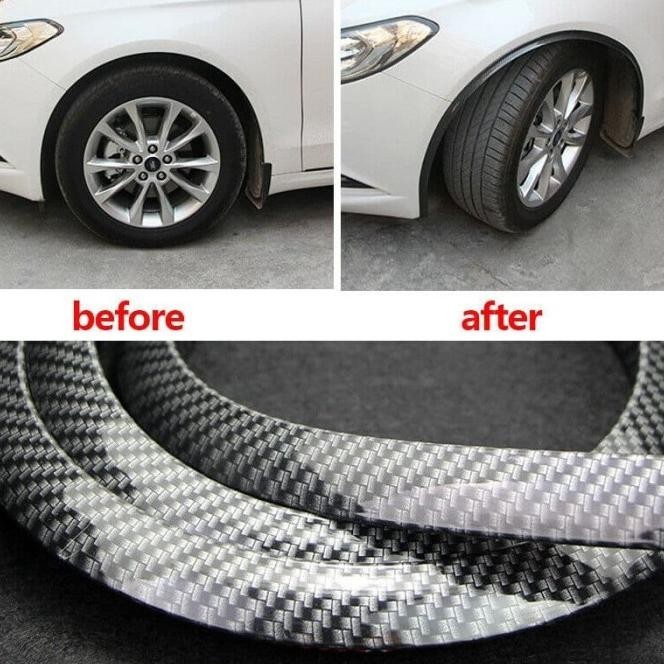 List Carbon 4D Over Fender (4 Pcs) | Lip Spakbor Ban Mobil Universal