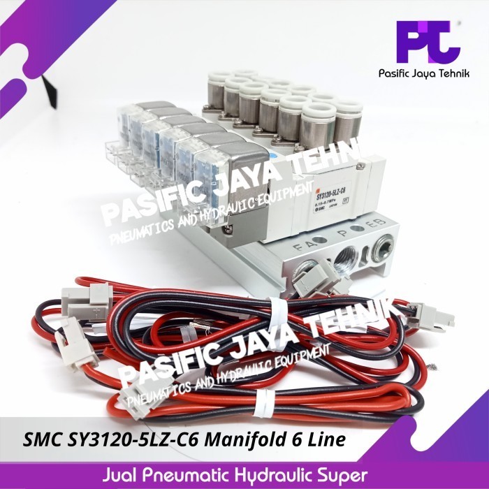 SMC SY3120-5LZ-C6 6 LINE MANIFOLD 2 POSITION SINGLE SY SERIES