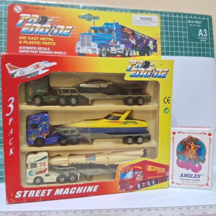Fhare Diecast Truck Trailer Box Set Mainan Jadul Street Machine Pro Engine