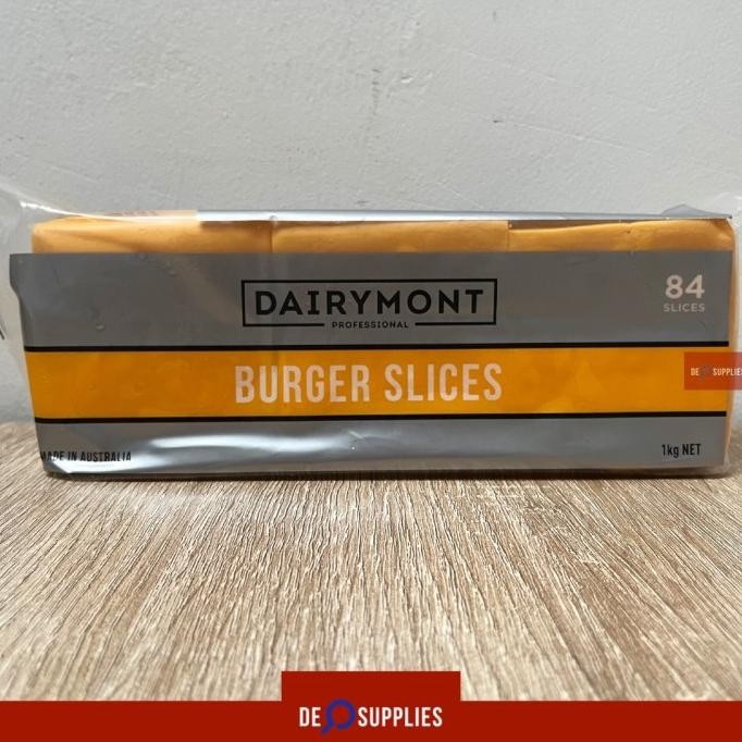 

Dairymont Burger Slice Red Cheddar 1kg isi 84 slices - Keju Burger Aus