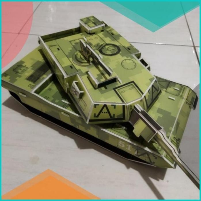 Miniatur Tank Abrams Puzzle 3D Model Kit Mainan Edukasi 8JVLZ4 tools