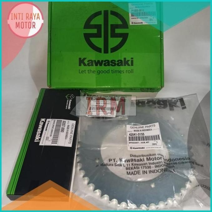 Chain Kit Gir Set Paket Rantai KLX 150 DTracker 45T Asli Kawasaki Ori