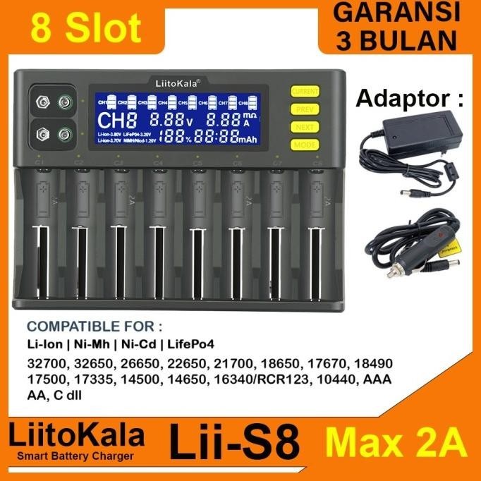 LIITOKALA LII-S8 CHARGER BATERAI FAST CHARGING 2A LI-ION LIFEPO4 2807T