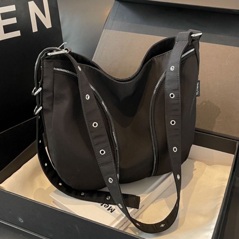 Tas Bahu Nilon Wanita, Kapasitas Besar Gaya Barat Tas Kain Selempang