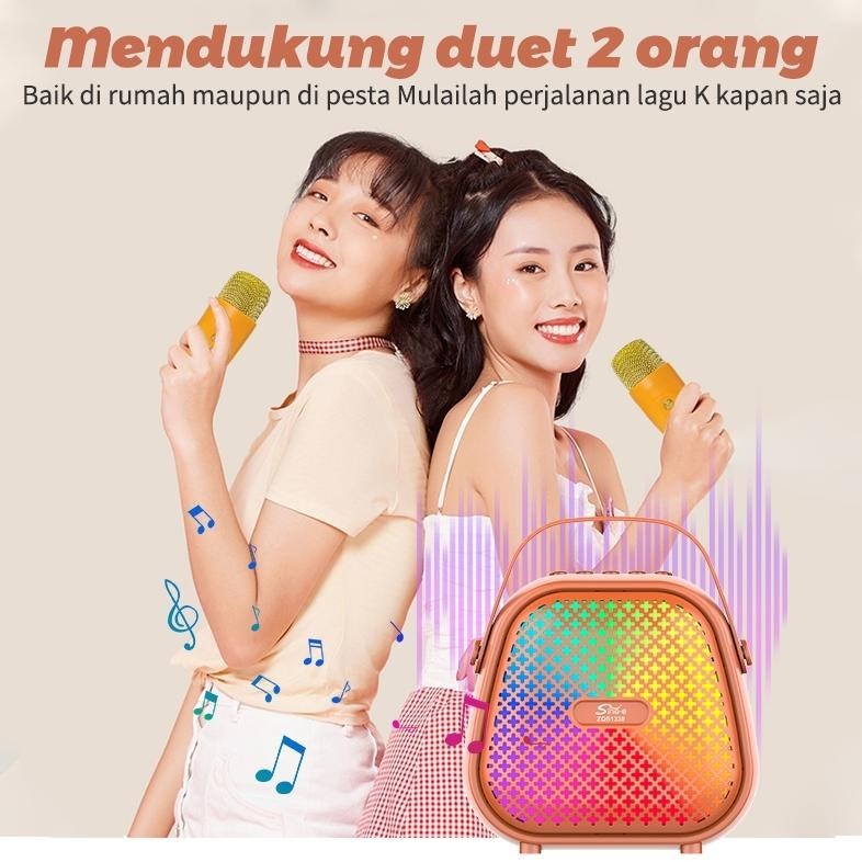 CR - PRO MAX BASSSpeaker Bluetooth Karaoke Besar Super Bass 2 Mic Wireless Mini Portable Hadiah Main
