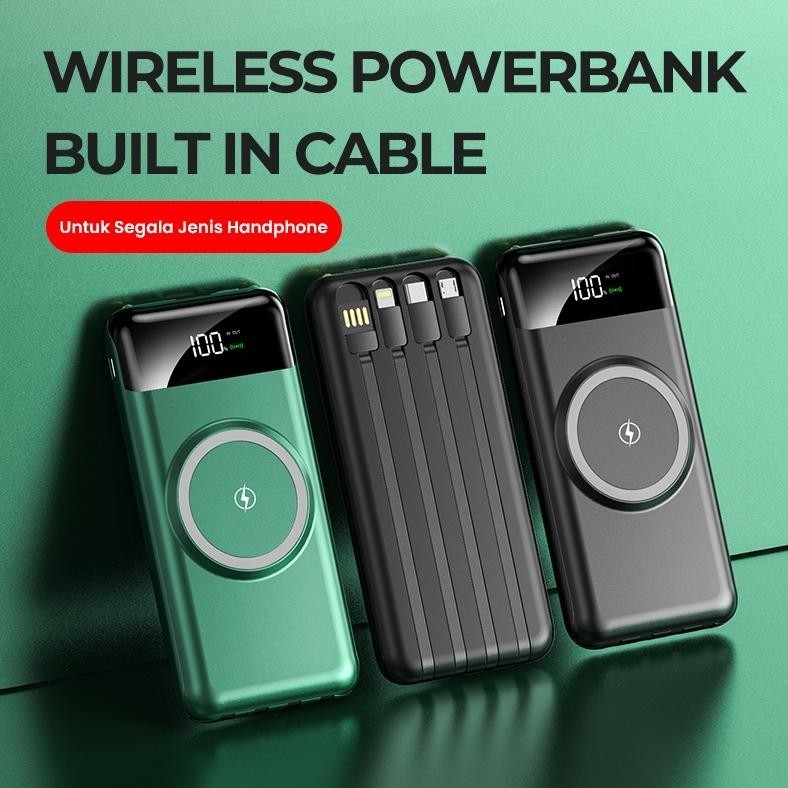 CR - Mivok Murah Powerbank Fast Charging Wireless 20000 mah Dibuat Khusus Murah Mini Slim LCD with M