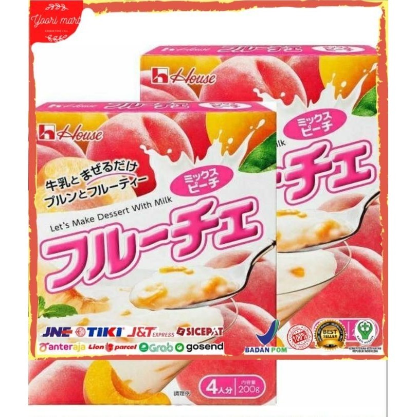 

House Foods Fruche Mix Peach and Ichigo Strawberry Impor Jepang Enak Kualitas Terbaik