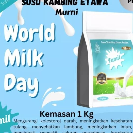 

Susu Kambing Etawa Bubuk 1Kg Halal Kaya Manfaat / Fal Plus