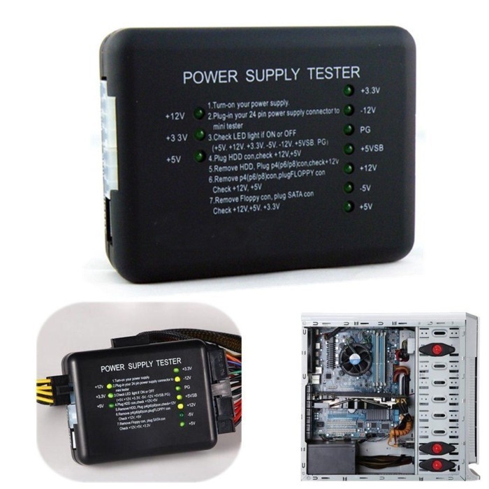 Alat Cek Tes Kualitas & Kerusakan Voltase Daya Listrik PSU Komputer PC