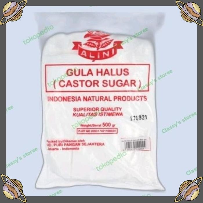 

[CLS] ALINI GULA HALUS CASTOR SUGAR 500 GR/GULA HALUS