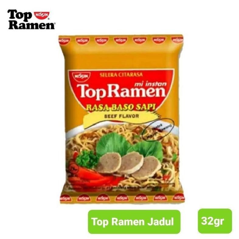 

New Produk Mie Top Ramen Rasa Baso Sapi 32Gr - Top Ramen Jadul By Nissin .