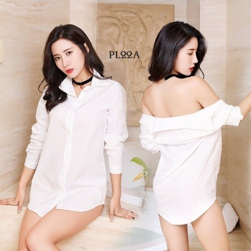 PRODUK TERBATAS BAJU KEMEJA TIDUR PREMIUM BAJU TIDUR SEXY SLEEPWEAR PUTIH PL22