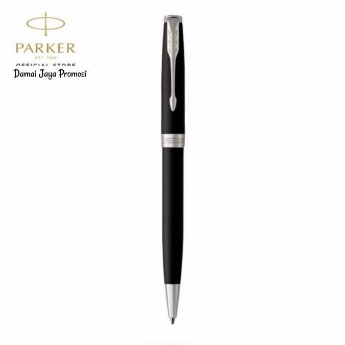 

Parker Sonnet 07 Slim Black Chrome Trim Ballpoint + Free Laser Nama