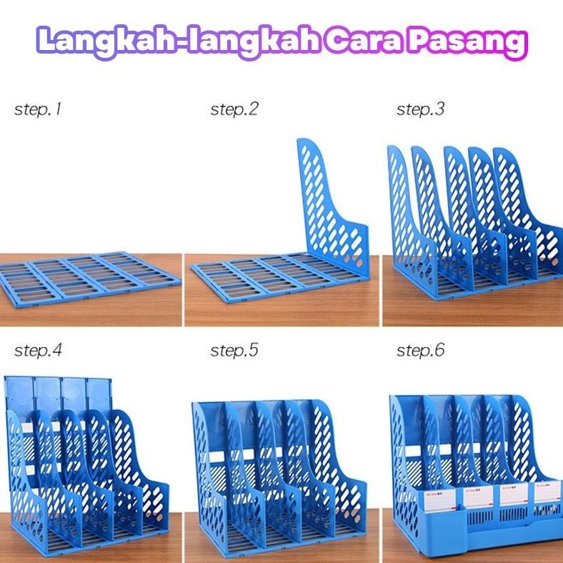 

Gh-45 [Ready] Aimilo Rak Buku Rak Penyimpanan Desktop Organizer File Organizer Box File Rak Pena/ Organizer File / Buku Bahan Plastik Tebal Cuci Gudang