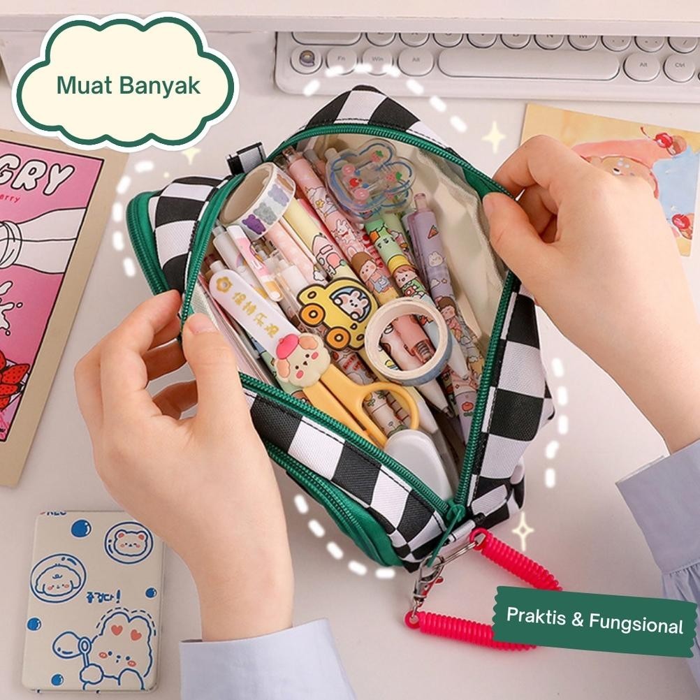 

Io-98 Mismi Azumi Pencil Case Kotak Pensil Sekolah Kapasitas Besar Dual Slot Trendy Stylish - Pc7A Cuci Gudang