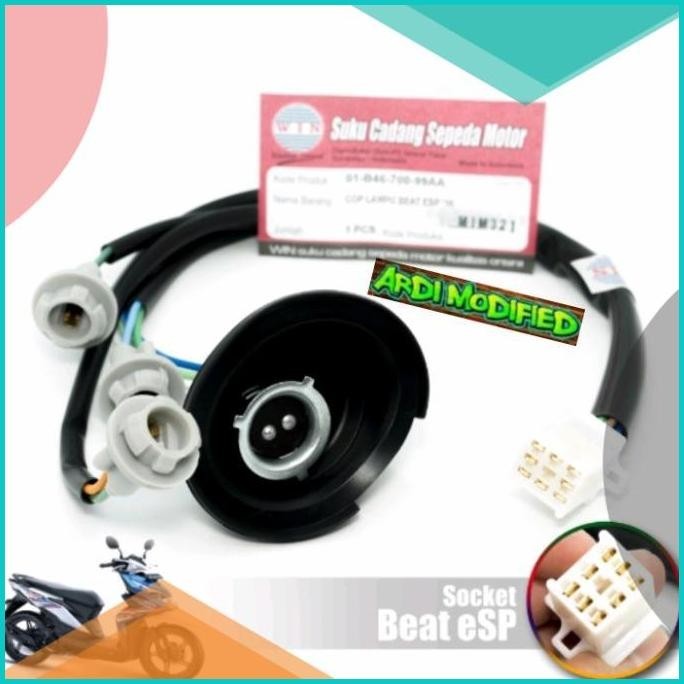 fitting socket kabel cob lampu depan beat esp 2016 s/d 2020 merk win 8