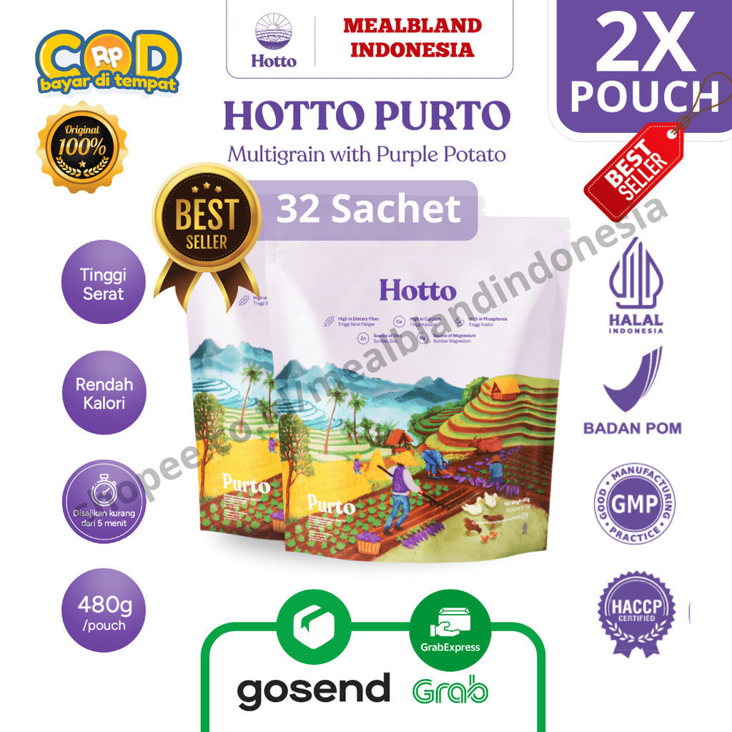 

Hotto Purto Official Shop 2 Pouch Lebih Murah BPOM Halal Multigrain Ubi Ungu