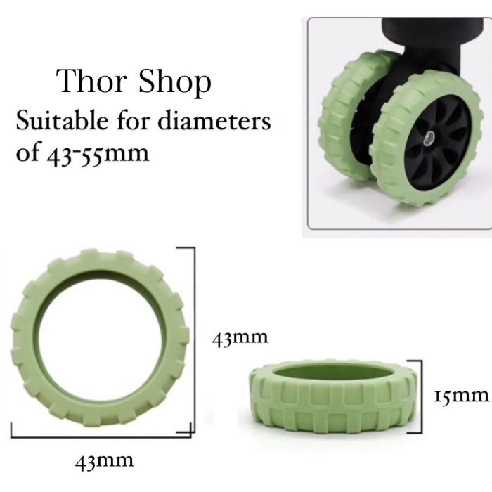 karet pelindung roda kecil koper silicone small wheel cover