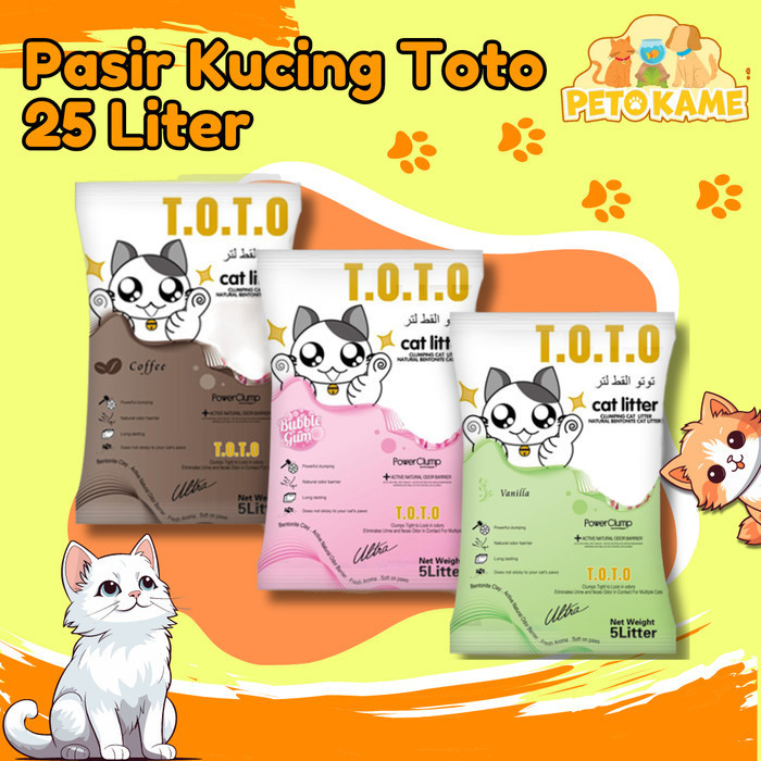 Pasir Kucing Toto 25 Liter Pasir Gumpal Wangi Kotoran Kucing