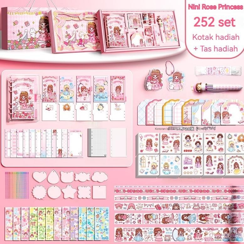 

Sale 252 Pcs Set Hadiah Buku Diary Kit Jurnal Set Stiker Binder Pita Washi Lengket Lucu Kotak Hadiah Pelajar Hadiah Anak Perempuan Jh85