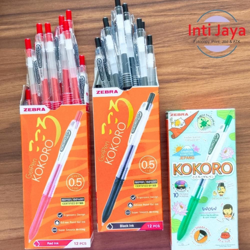 

Terlaris Pulpen Zebra Kokoro 0.5 Gel 1 Lusin Fb-43