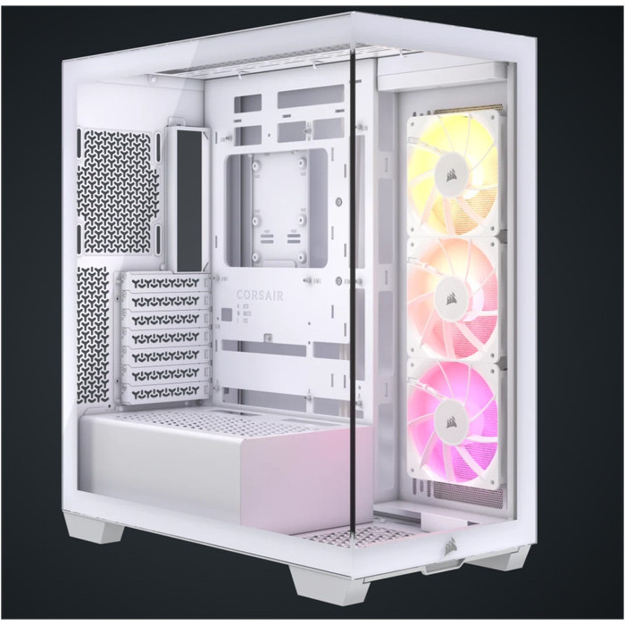 Corsair 3500X ARGB Mid-Tower PC Case Casing Komputer + 3 Fan RGB - Putih