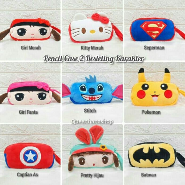 

BISA COD Pencil Case 2 Resleting Tempat Pencil Karakter Tempat Pencil Boneka fg-87