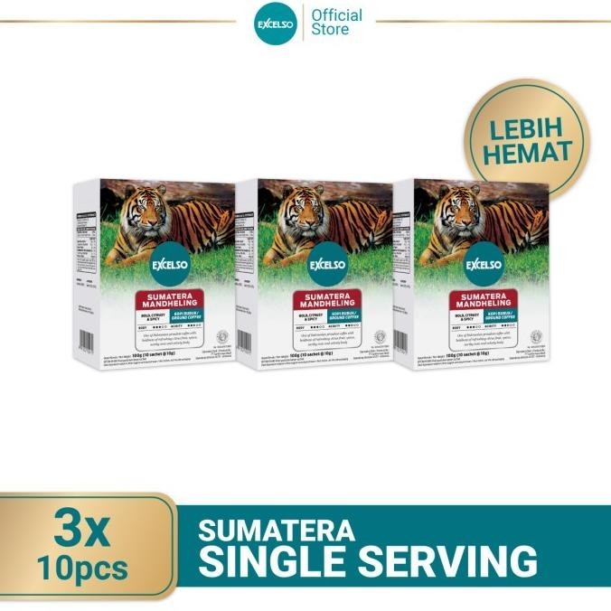 

Excelso Kopi Single Serving Sumatera Mandheling Pack Of 3 Folding Box