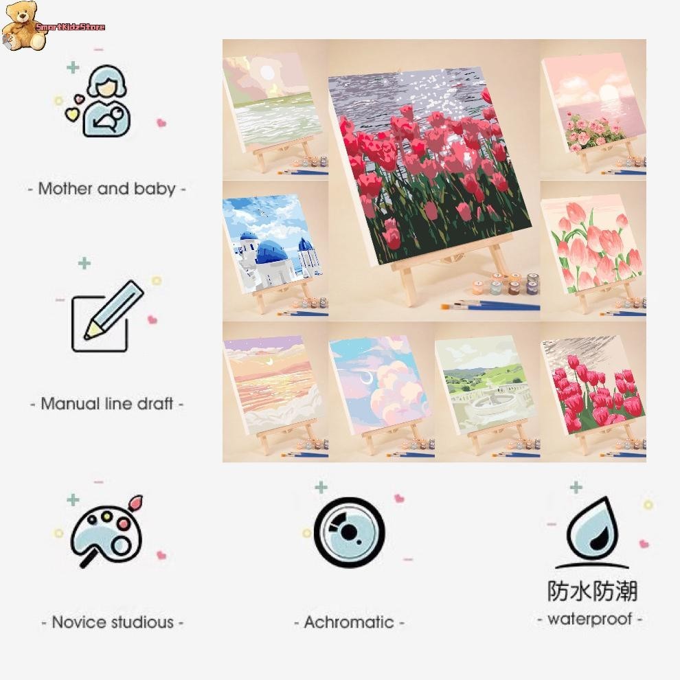 

Promo Paint By Number 20X20 Nature Series Diy Painting Kit Canvas Paint Kit Digital Aesthetic Kanvas Lukis Garansi