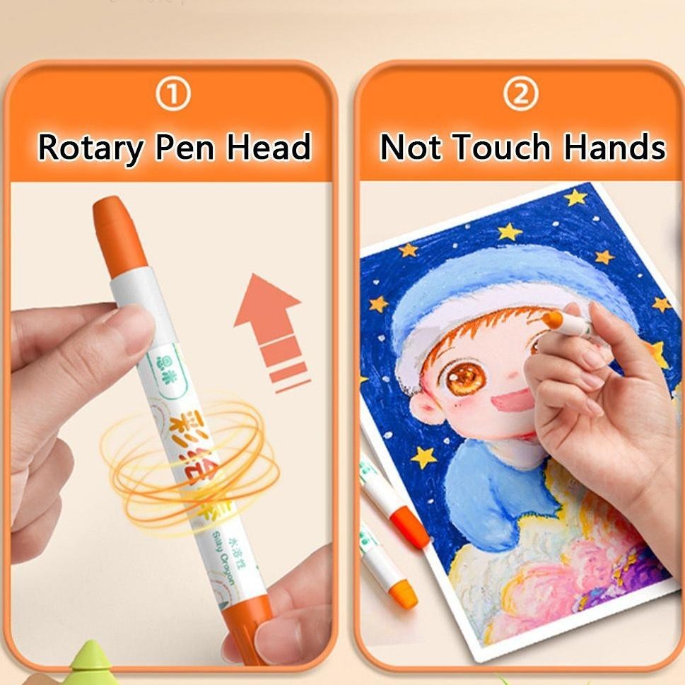 

Spesial Free BrushCrayon Putar Washable 36/48 Color Crayon For Kids Tidak Beracun Yang Dapat Dicuci Seni Gambar Pastel Minyak Crayon Tidak Kotor Ditangan Washable Non Toxic Krayon Anak-Anak 8.8