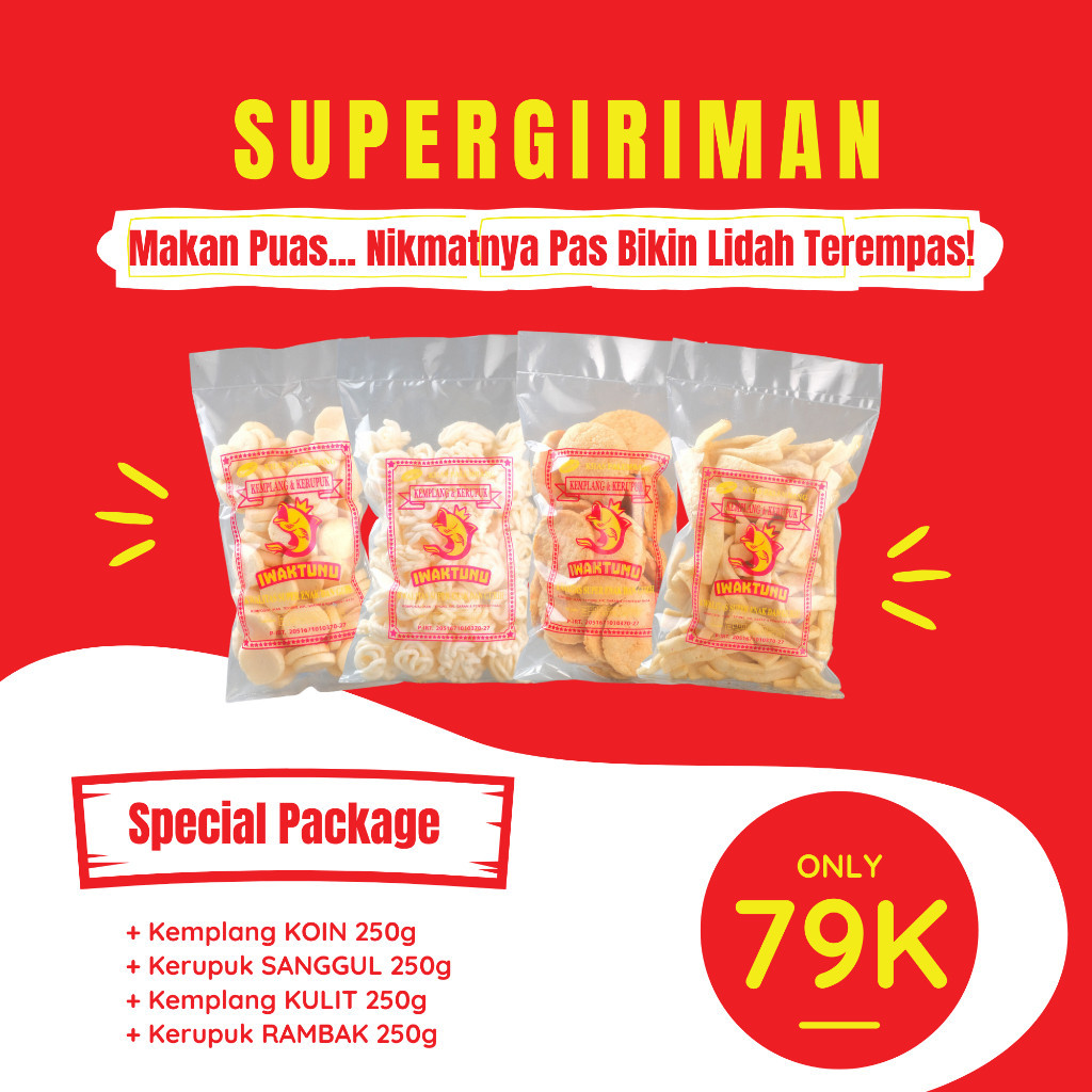 

[NEW] SUPERGIRIMAN KEMPLANG/KERUPUK TENGGIRI PALEMBANG IWAKTUNU ASLI PALEMBANG