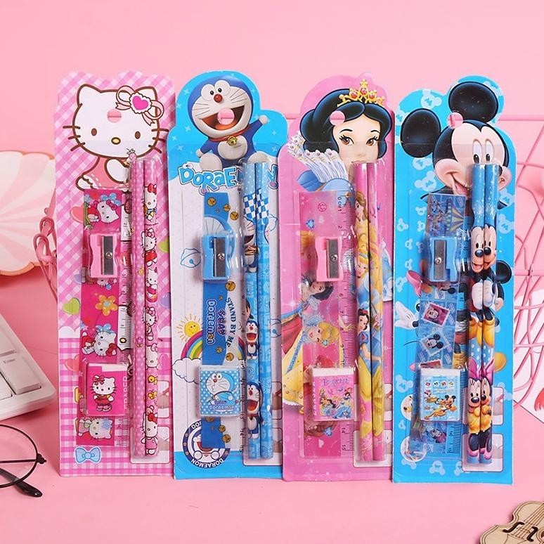 

rwe-45 MINI STATIONERY SET ALAT TULIS SEKOLAH 5 in 1 KARAKTER LUCU Sale