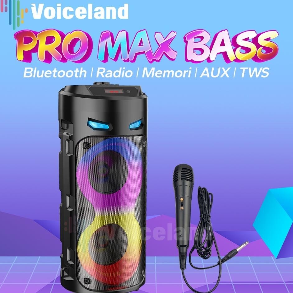 Pro Max BassSpeaker Bluetooth Karaoke Besar Bass Polytron Protable Wireless Salon Aktif Musik Box Fu