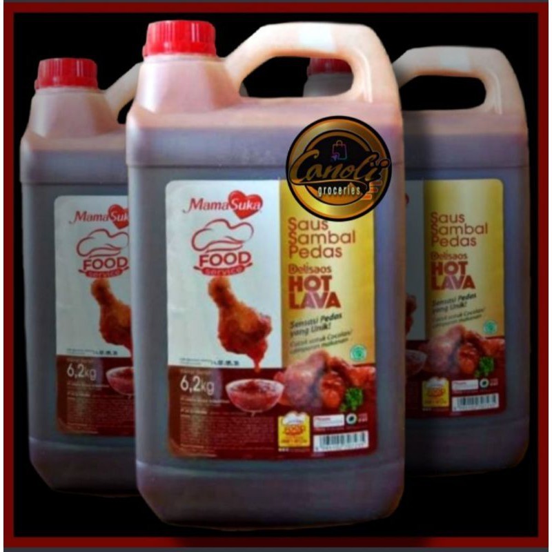 

Mamasuka delisaos hot lava 6.2 kg jerigen / Saus sambal pedas